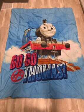 Thomas & Friends Tank Engine Blue Comforter Blanket 2014 64x87 Train